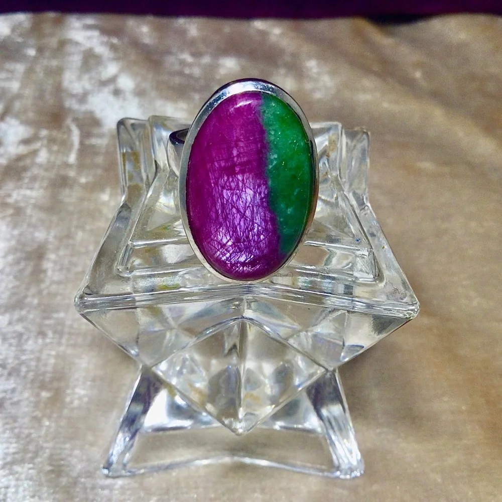 Ruby Fuchsite Spectacular Sterling Silver 925 Ring by Starborn - Picture 5 of 14